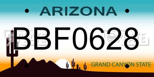 BBF0628 Arizona License Plate