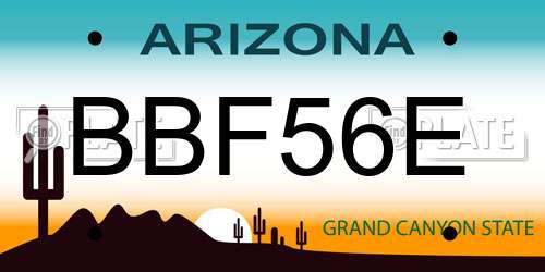 BBF56E Arizona License Plate
