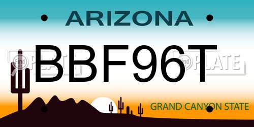 BBF96T Arizona License Plate