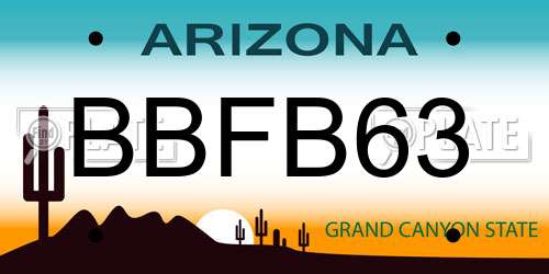 BBFB63 Arizona License Plate