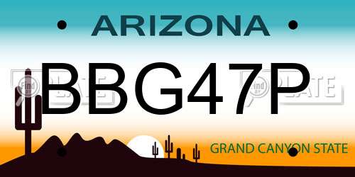 BBG47P Arizona License Plate