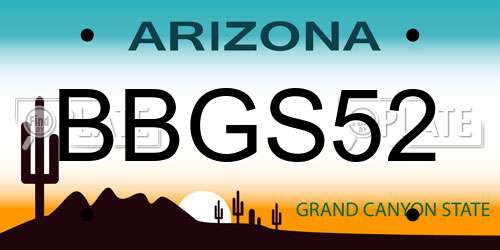 BBGS52 Arizona License Plate