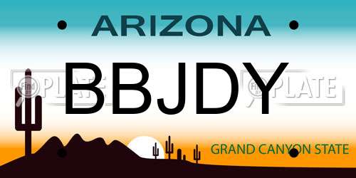 BBJDY Arizona License Plate