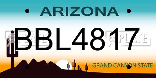 BBL4817 Arizona License Plate