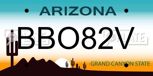 BBO82V Arizona License Plate