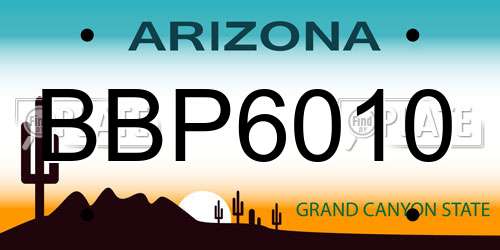 BBP6010 Arizona License Plate