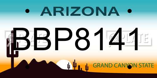 BBP8141 Arizona License Plate