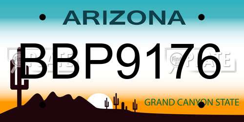 BBP9176 Arizona License Plate