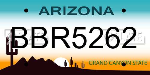 BBR5262 Arizona License Plate