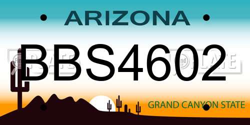BBS4602 Arizona License Plate
