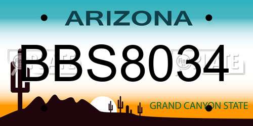 BBS8034 Arizona License Plate