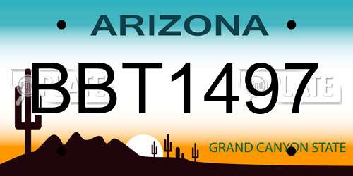 BBT1497 Arizona License Plate