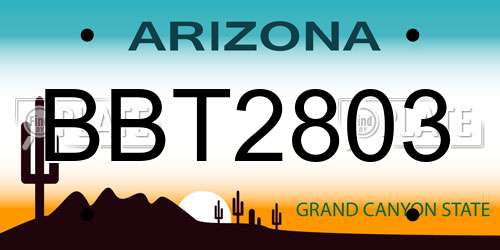 BBT2803 Arizona License Plate