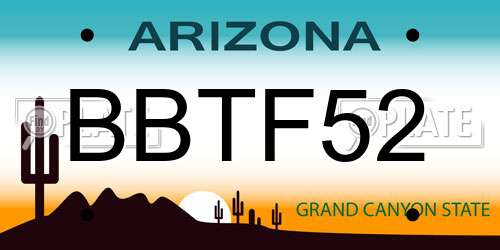 BBTF52 Arizona License Plate