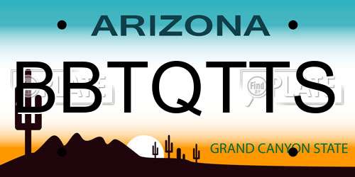 BBTQTTS Arizona License Plate