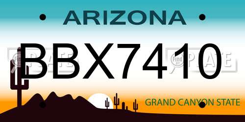 BBX7410 Arizona License Plate