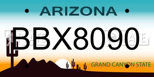 BBX8090 Arizona License Plate