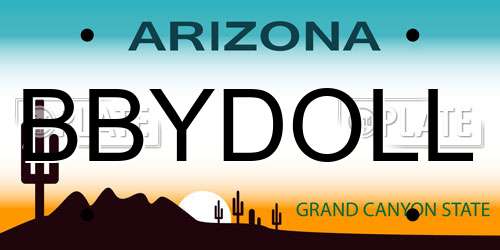 BBYDOLL Arizona License Plate