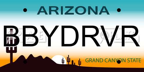 BBYDRVR Arizona License Plate