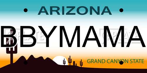 BBYMAMA Arizona License Plate