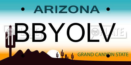 BBYOLV Arizona License Plate