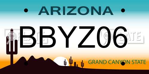 BBYZ06 Arizona License Plate