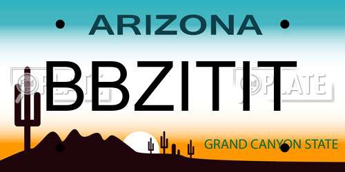 BBZITIT Arizona License Plate