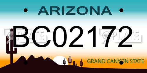 BC02172 Arizona License Plate