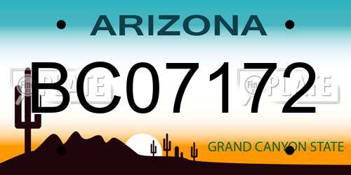 BC07172 Arizona License Plate