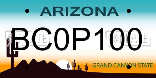 BC0P100 Arizona License Plate