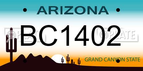 BC1402 Arizona License Plate