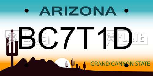 BC7T1D Arizona License Plate