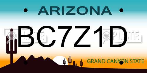 BC7Z1D Arizona License Plate