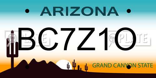 BC7Z1O Arizona License Plate