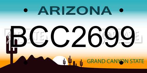 BCC2699 Arizona License Plate
