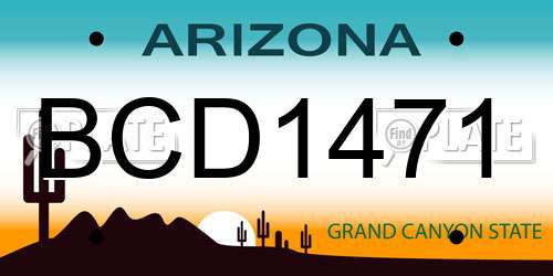 BCD1471 Arizona License Plate