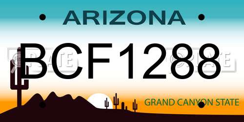BCF1288 Arizona License Plate