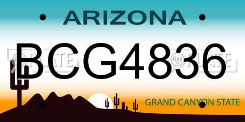 BCG4836 Arizona License Plate