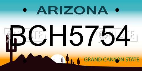 BCH5754 Arizona License Plate