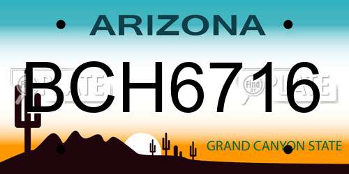 BCH6716 Arizona License Plate