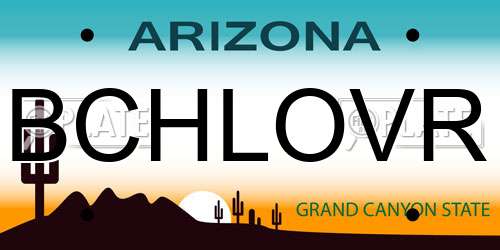 BCHLOVR Arizona License Plate
