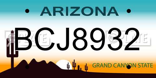 BCJ8932 Arizona License Plate