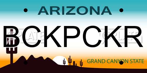 BCKPCKR Arizona License Plate