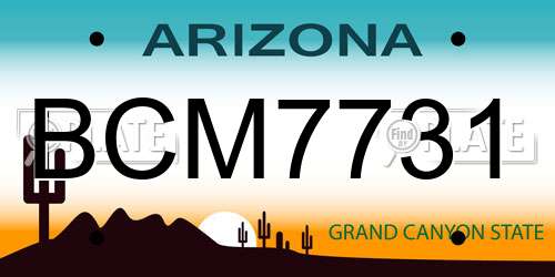 BCM7731 Arizona License Plate