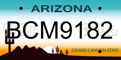BCM9182 Arizona License Plate