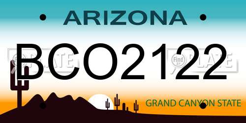 BCO2122 Arizona License Plate