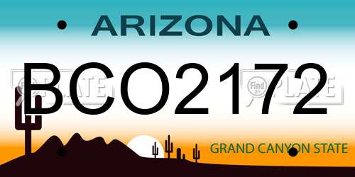 BCO2172 Arizona License Plate