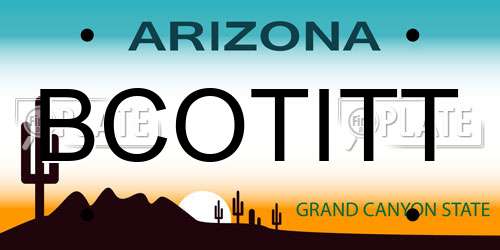 BCOTITT Arizona License Plate