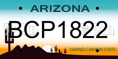 BCP1822 Arizona License Plate
