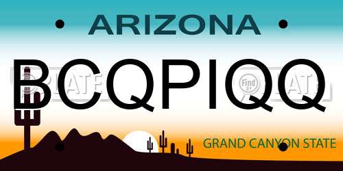 BCQPIQQ Arizona License Plate